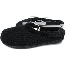 NEW Soft Cushioned Black Rubber Sole Slippers Sz‎ 6